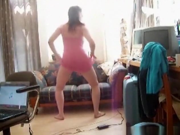 Compilation of a brunette girl rubbing her hairy pussy in various places in the house