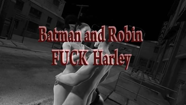 Batman, Robin, and Harley fuck like rabbits getting wet pussy for days