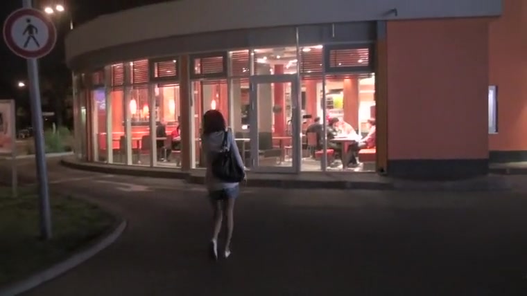 I'm posing in public space in my amatur porn video