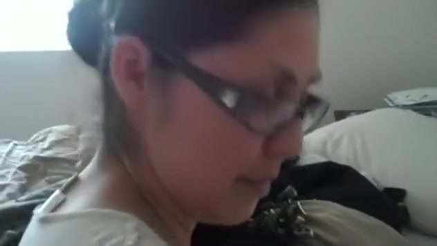 Nerdy glassed brunette gets pov doggystyle and missionary fucked