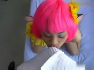 Cute asian girl with pink hairy pov blowjob and handjob, until he cums.