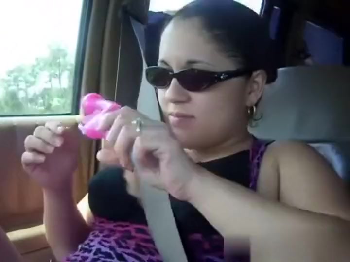 My wife got lascivious and started toying her twat in the car