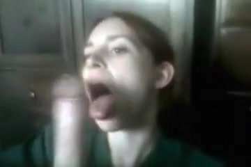 Nerdy gal makes large dick cum