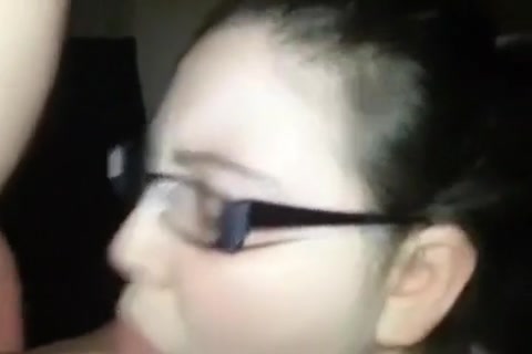 Nerdy girlfriend cum in throat gag and spit
