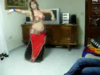 Mature curvy woman belly-dancing in this hot show porn